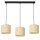 Lange Pendelleuchte Rattan Metall in Wei&szlig; Gold 75 cm