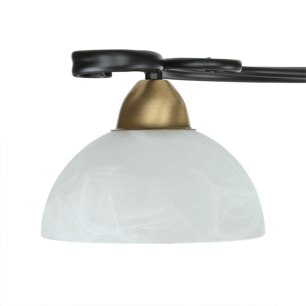 Deckenlampe Glas Metall Schwarz Weiß Messing 3-flammig