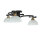Deckenlampe Glas Metall Schwarz Weiß Messing 3-flammig