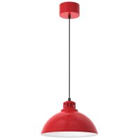 Loft Hängelampe Rot Weiß Metall Ø30 cm...