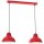 Loft H&auml;ngelampe Rot Wei&szlig; Metall 65 cm E27 akzentuiert