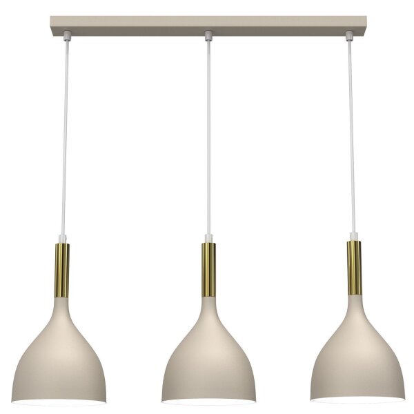 Loft Hängelampe Metall Beige Gold L:72 cm E27 stilvoll