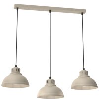 Loft H&auml;ngelampe Beige Metall 3-flammig E27 akzentuiert