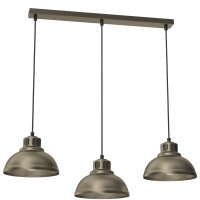 Loft H&auml;ngelampe in Gold Metall 3-flmg E27 akzentuiert