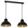 Loft Pendelleuchte Schwarz Gold Metall 65 cm E27 2-flmg