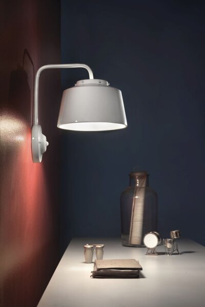 Wandleuchte Keramik Metall E27 34 cm hoch Creme