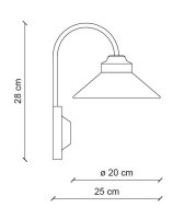 Wandleuchte Metall Keramik E27 H: 28 cm Landhaus Stil