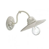 Wandlampe Keramik Handarbeit E27 20 cm breit Wei&szlig;