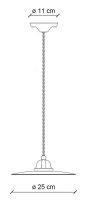 Pendelleuchte Metall Keramik E27 rund Ø 25 cm SANDRA