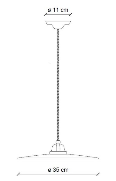 Pendelleuchte Metall Keramik E27 rund D: 35 cm SANDRA