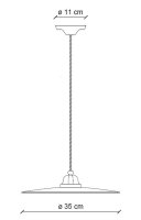 Pendelleuchte Metall Keramik E27 rund D: 35 cm SANDRA
