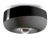 Deckenleuchte Keramik rund &Oslash; 27 cm Schwarz E27 Retro