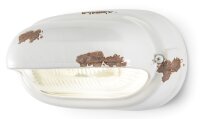 Badezimmerlampe Keramik Glas B: 24 cm Weiß Shabby...