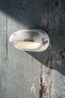 Badezimmerlampe Keramik Glas B: 24 cm Weiß Shabby...