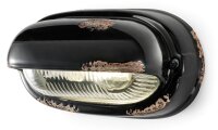 Badlampe Glas Keramik E27 B: 24 cm Schwarz Shabby Antik