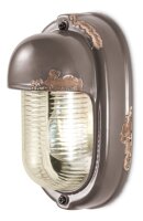 Badlampe Keramik Glas 24 cm hoch Taupe Shabby Antik E27