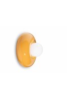 Wandlampe Keramik Glas rund Ø 25 cm breit Gelb...