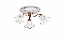 Deckenlampe Metall Keramik E14 3-flammig Landhaus Stil