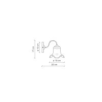 Wandlampe Metall Keramik E14 H: 17 cm Landhaus ALESSIO