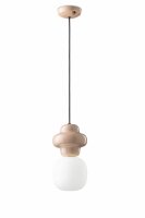 Hängelampe Keramik Glas Sandgrau Weiß E14...