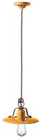 H&auml;ngeleuchte Metall Keramik &Oslash; 25 cm Gelb Shabby Antik