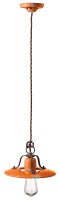 H&auml;ngeleuchte Industrial Keramik rund D: 25 cm E27 Orange