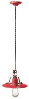 Pendelleuchte Keramik Metall E27 &Oslash; 25 cm Rot Industrial