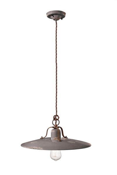 Hängeleuchte Metall Keramik E27 rund D: 40 cm Vintage
