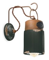 Wandlampe Metall Keramik E27 H: 33 cm Vintage Design