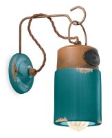 Wandleuchte Metall Keramik H: 33 cm E27 Vintage Handarbeit