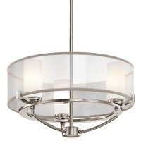 Deckenleuchte HIRA Weiß Metall Organza Ø46cm...