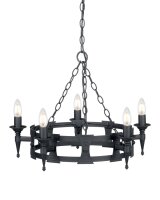 Kronleuchter CAMELOT 7 Schwarz kürzbar Ø52cm...