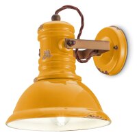 Wandlampe Keramik Metall verstellbar B: 25 cm Gelb E27