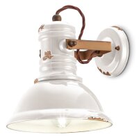 Wandspot Weiß Shabby B: 25 cm Keramik Metall...