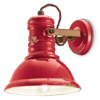 Wandleuchte Keramik Metall verstellbar Rot Shabby E27