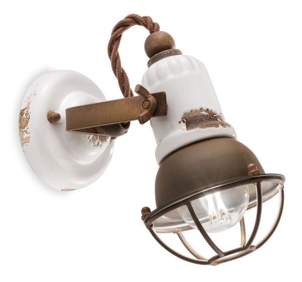 Spot Lampe Wand Metall Keramik verstellbar E14 ALESSIA