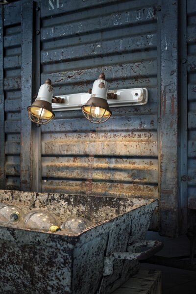 Wandspot Metall Keramik B: 41 cm E14 2-flammig