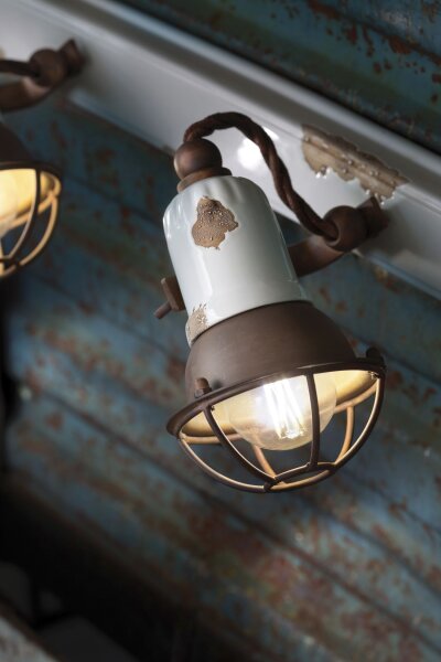 Wandspot Metall Keramik B: 41 cm E14 2-flammig