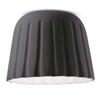 Deckenlampe Keramik E27 &Oslash; 40 cm rund Dunkelgrau Handarbeit