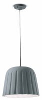 Pendelleuchte Keramik &Oslash; 40 cm Handarbeit Grau E27