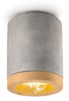 Deckenleuchte Beton Optik E27 Keramik Holz rund Ø...