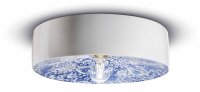Deckenleuchte Keramik E27 rund D: 40 cm Wei&szlig; Blau