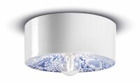 Deckenlampe Keramik rund Ø 25 cm Weiß Blau...