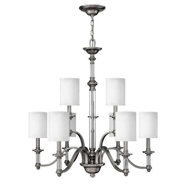 Kronleuchter LUANA in Nickel Ø:66cm Lampe kürzbar