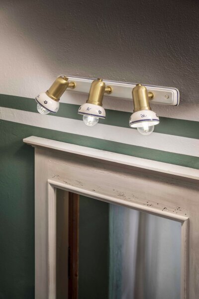 Wandlampe Metall Keramik E14 verstellbar 3-flammig