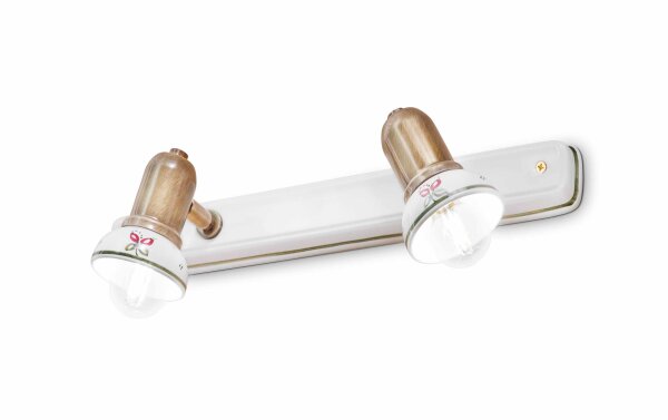 Wandspot Metall Keramik E14 verstellbar 2-flammig