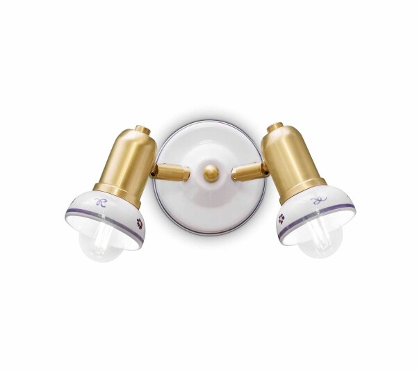 Spot Wand Metall Keramik B: 27 cm E14 verstellbar Landhaus