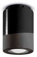 Spot Leuchte Decke Keramik E14 &Oslash; 8,5 cm Aufputz Schwarz