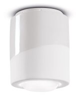 Deckenleuchte Keramik E27 D: 12,5 cm rund Aufputz Weiß