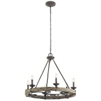 Kronleuchter CAMELOT 8 Holz Zink Ø72cm Lampe